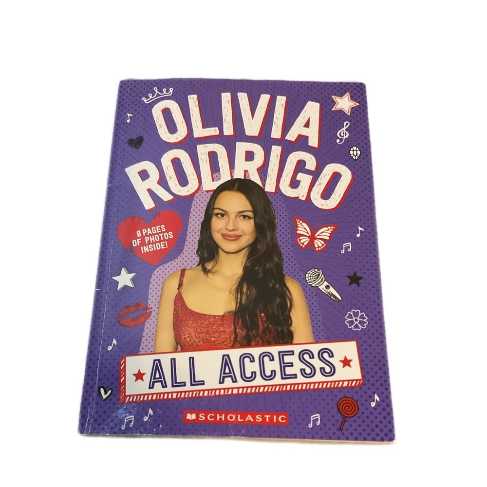 Olivia Rodrigo: All Access Scholastic Book with Purple and White Design